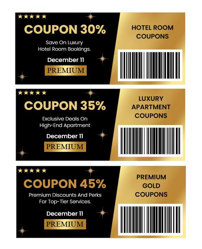 Premium Services Discount Coupons Barcode Flyer Template