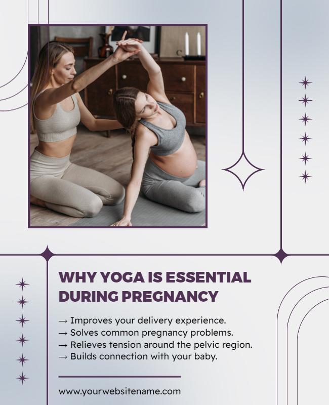 Prenatal Yoga Benefits Informational Flyer Template