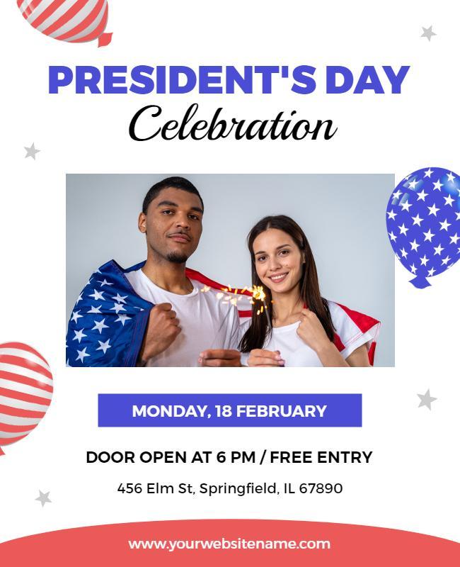 Presidents Day Celebration Event Flyer Template