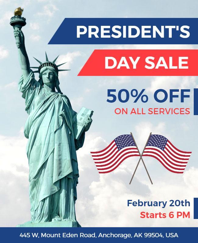 Presidents Day Sale Promotion Flyer Template