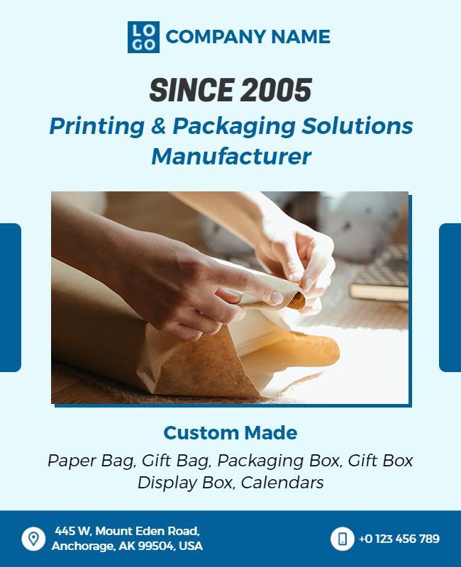 Printing and Packaging Solutions Promotional Flyer Template