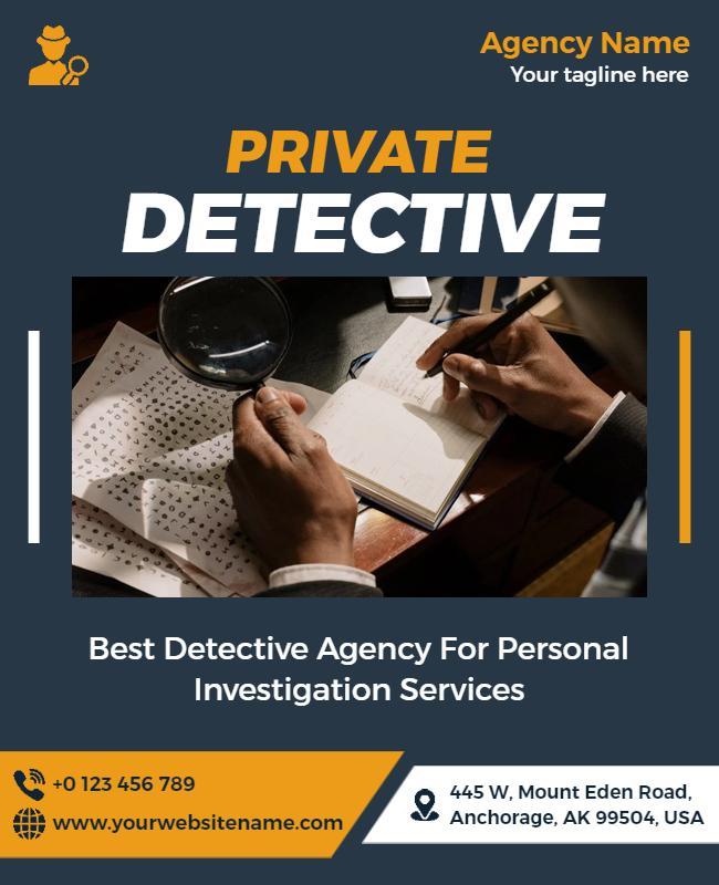 Private Detective Services Advertisement Flyer Template