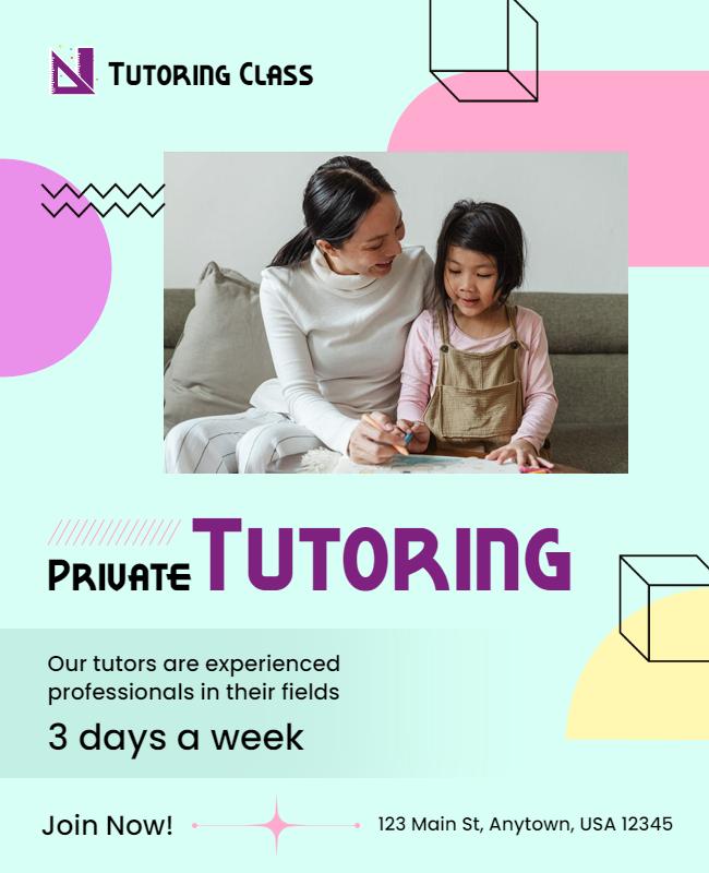 Private Tutoring Services Promotional Flyer Template