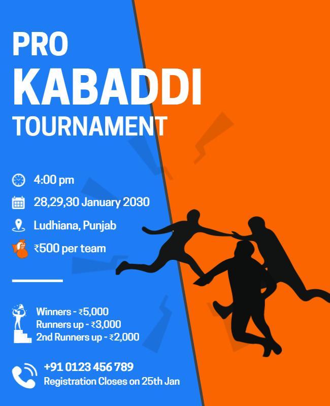 Pro Kabaddi Tournament Event Flyer Template