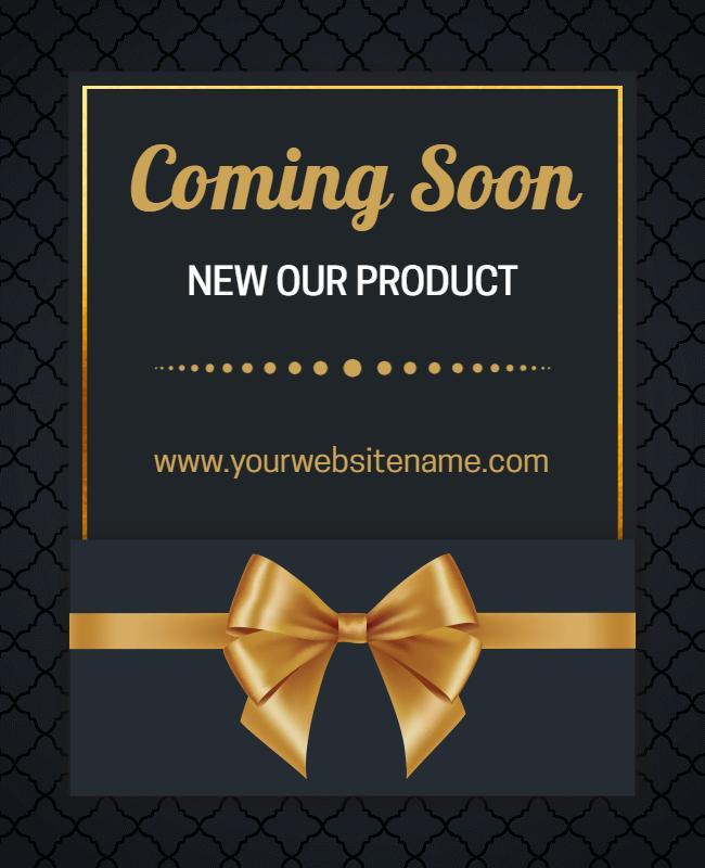 Product Launch Announcement with Gold Bow Flyer Template