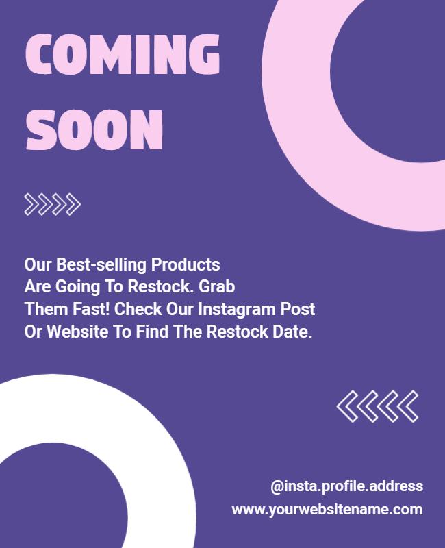 Product Restock Coming Soon Announcement Flyer Template