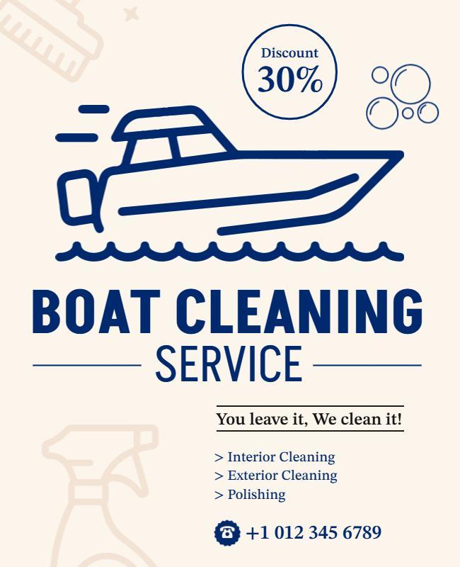 Professional Boat Cleaning Services Flyer Template