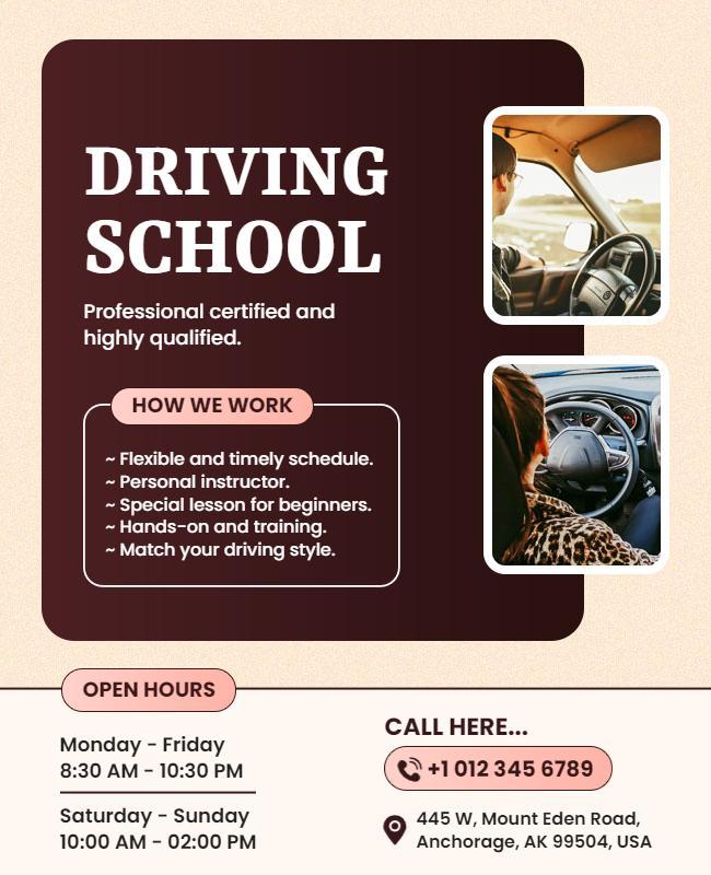 Professional Driving School Promotional Flyer Template