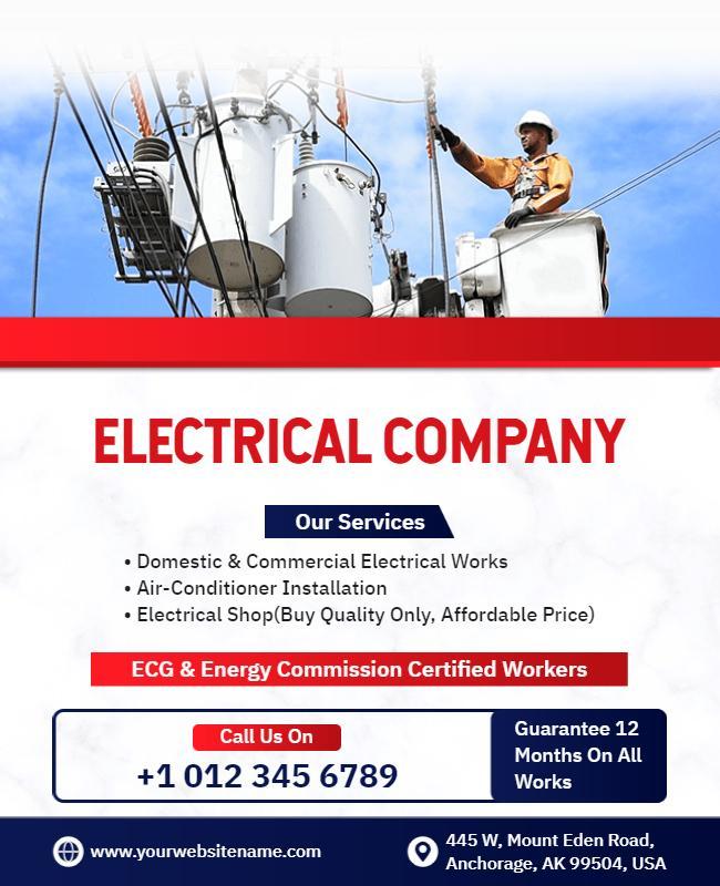 Professional Electrical Services Company Flyer Template