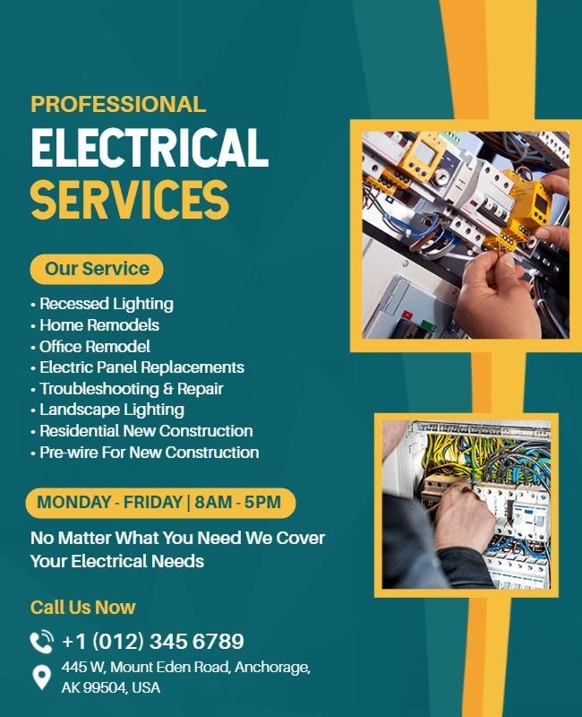 Professional Electrical Services Flyer Template