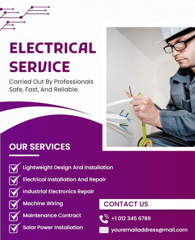 Professional Electrical Services Promotion Flyer Template