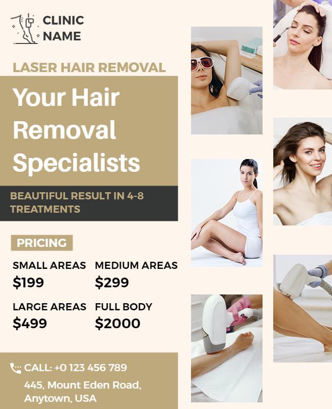 Professional Laser Hair Removal Service Flyer Template