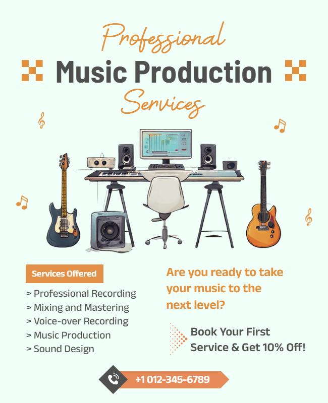 Professional Music Production Services Flyer Template