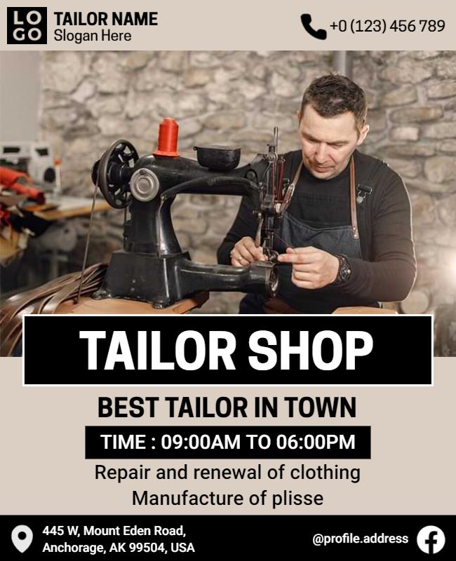 Professional Tailor Services Promotional Flyer Template