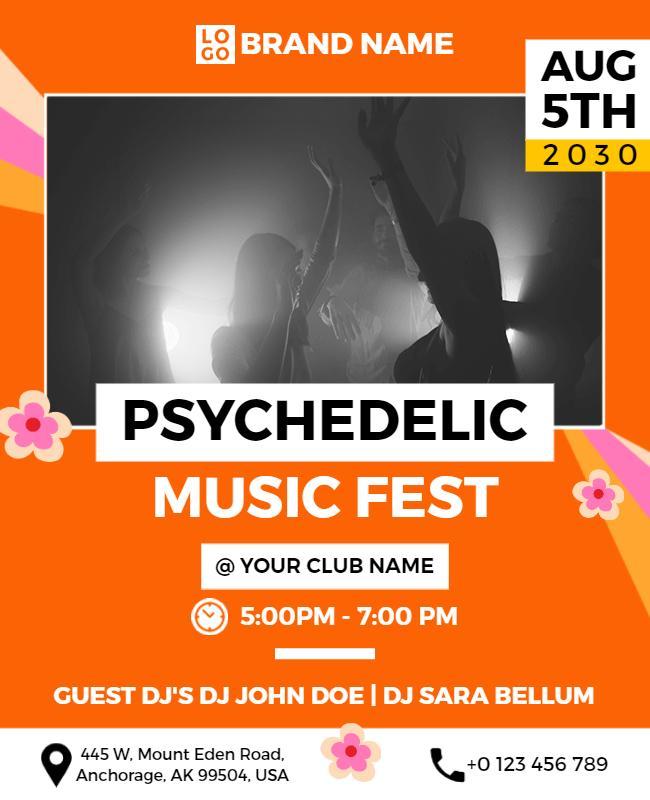 Psychedelic Music Festival Event Flyer Template