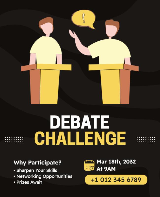 Public Speaking Debate Challenge Flyer Template