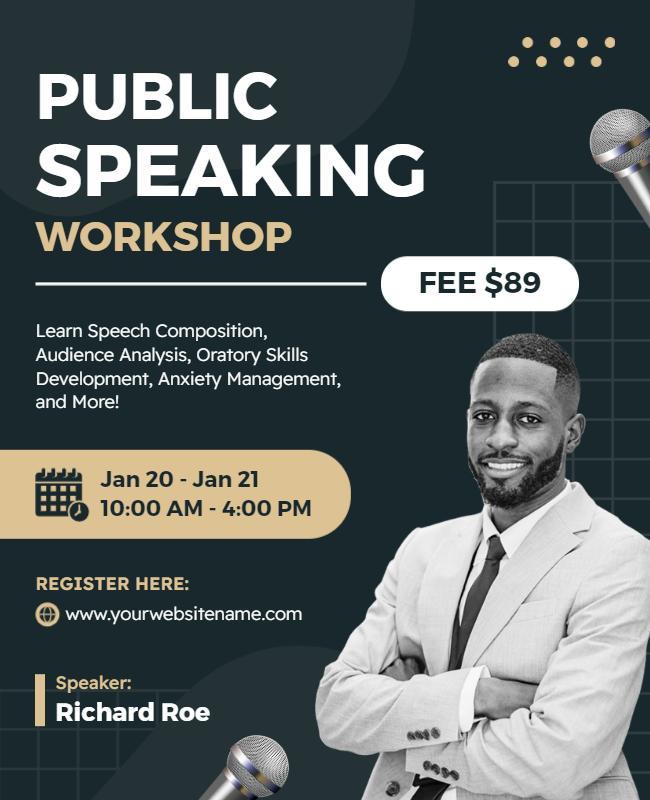 Public Speaking Workshop Promotional Flyer Template