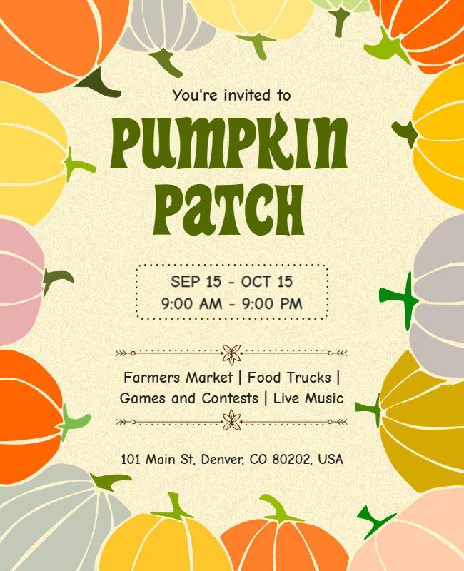 Pumpkin Patch Festival Event Flyer Template