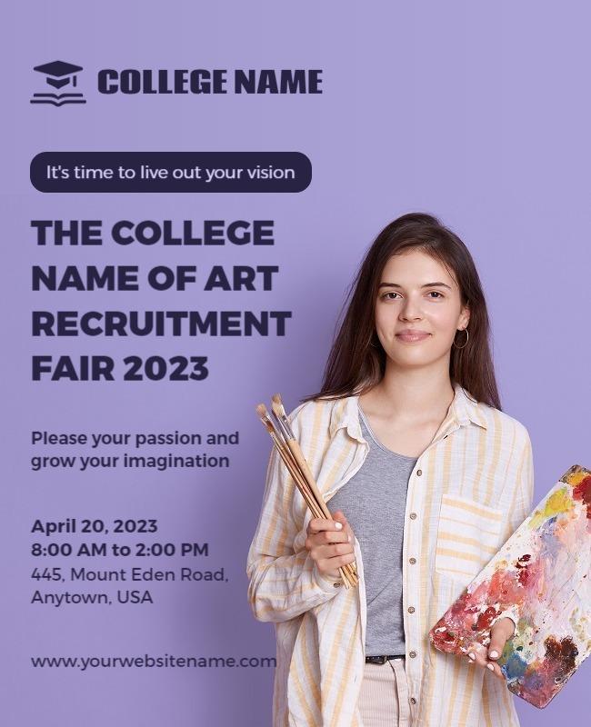 Purple Art Recruitment Fair Poster Template