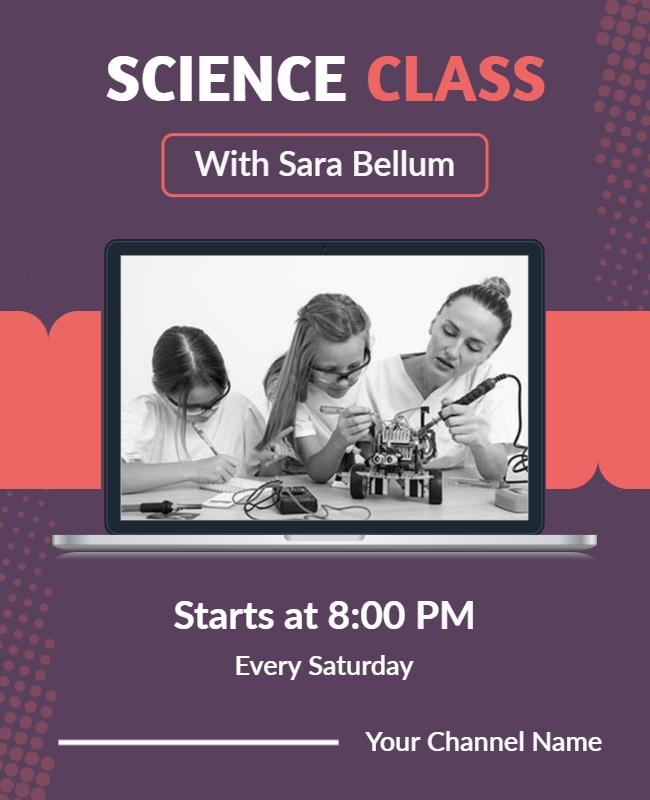 Purple Science Tuition Flyer Template