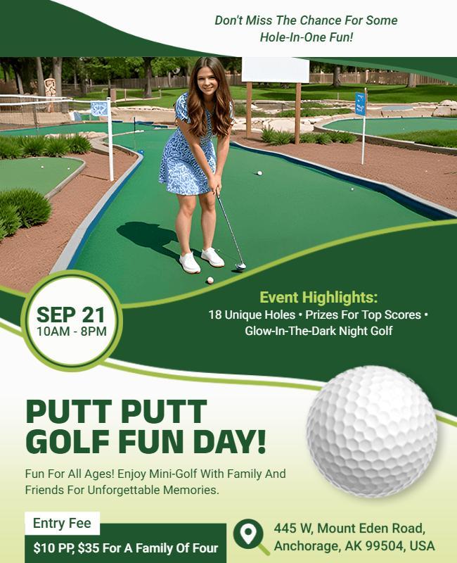 Putt Putt Golf Day Activity Flyer Template