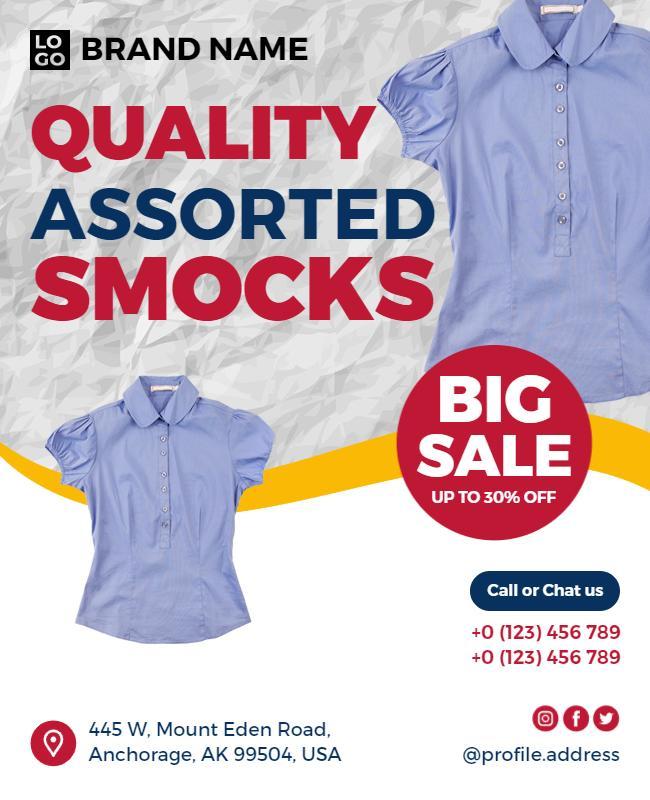 Quality Assorted Smocks Sale Flyer Template