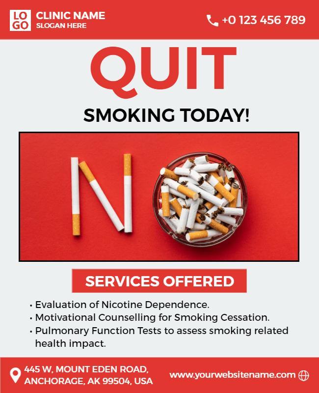 Quit Smoking Awareness Clinic Flyer Template