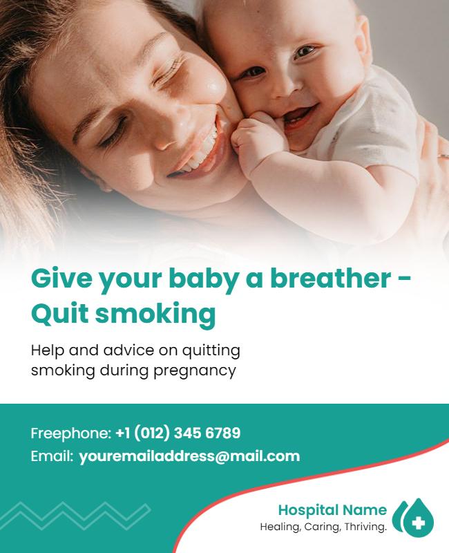 Quit Smoking During Pregnancy Flyer Template