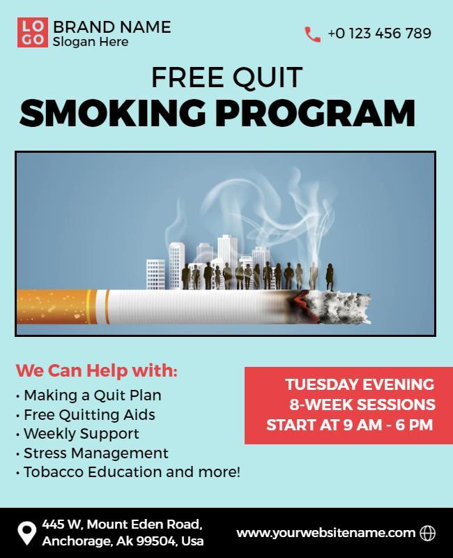 Quit Smoking Program Support Flyer Template