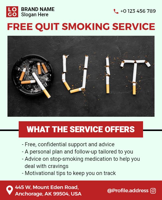 Quit Smoking Support Service Flyer Template