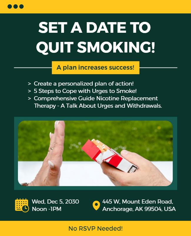 Quit Smoking Support Session Flyer Template