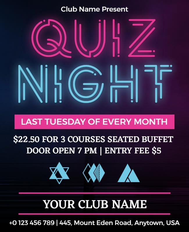 Quiz Night Flyer Template