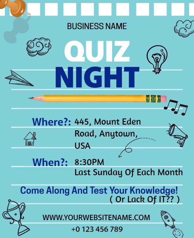 Quiz Night Poster Template