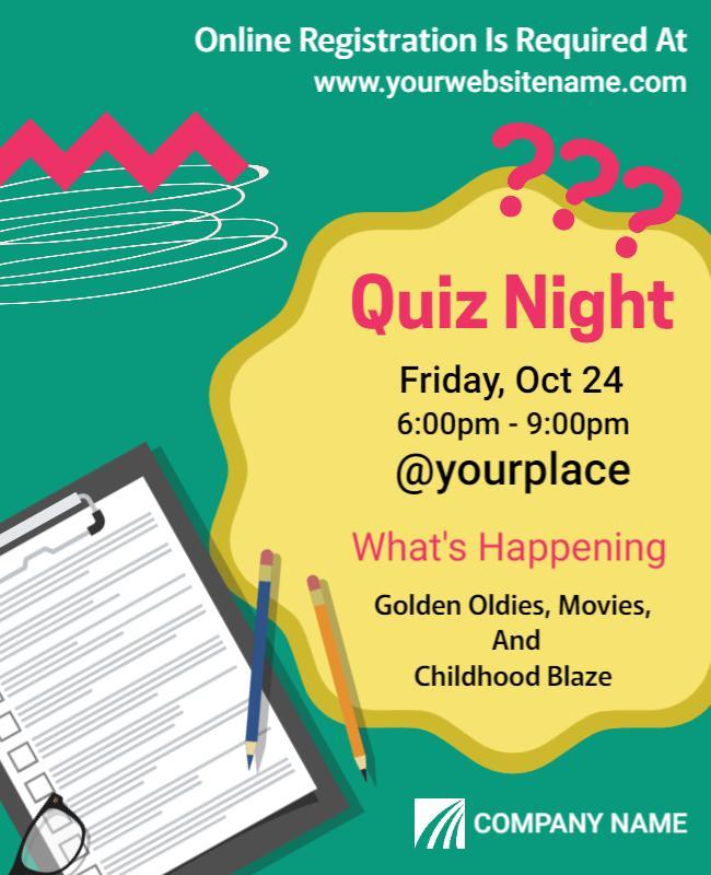 Quiz Night Poster Template