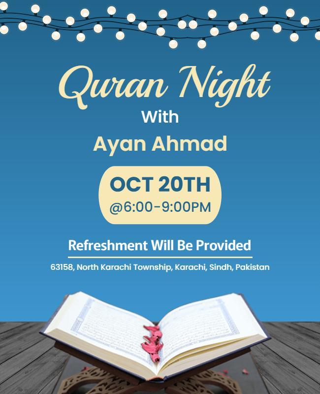 Quran Night Community Gathering Flyer Template