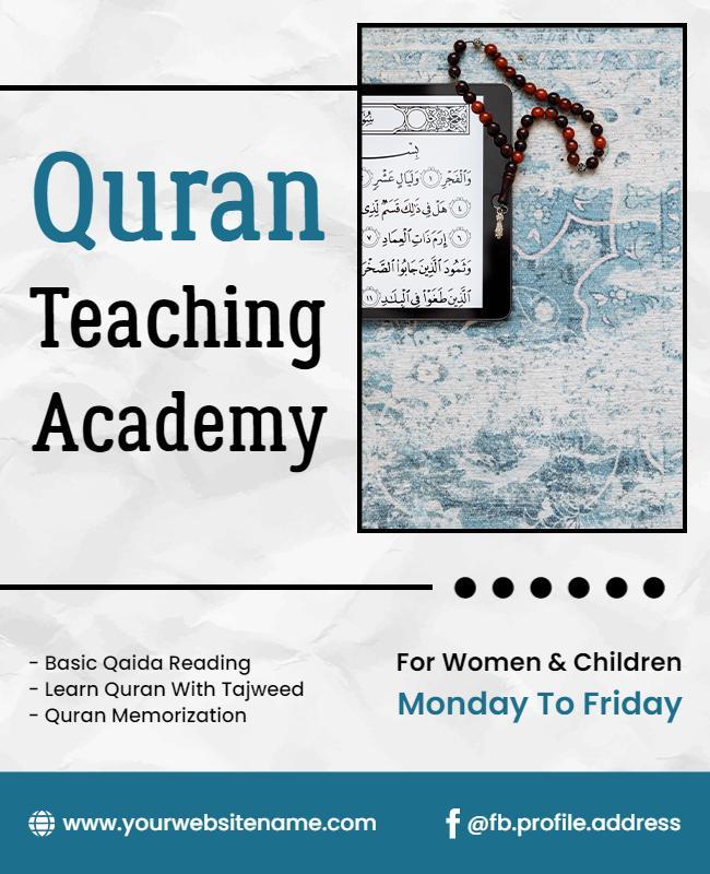 Quran Teaching Academy Promotional Flyer Template