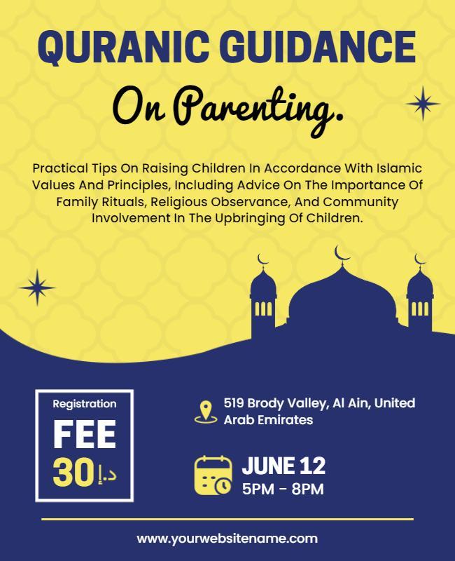 Quranic Parenting Guidance Workshop Flyer Template