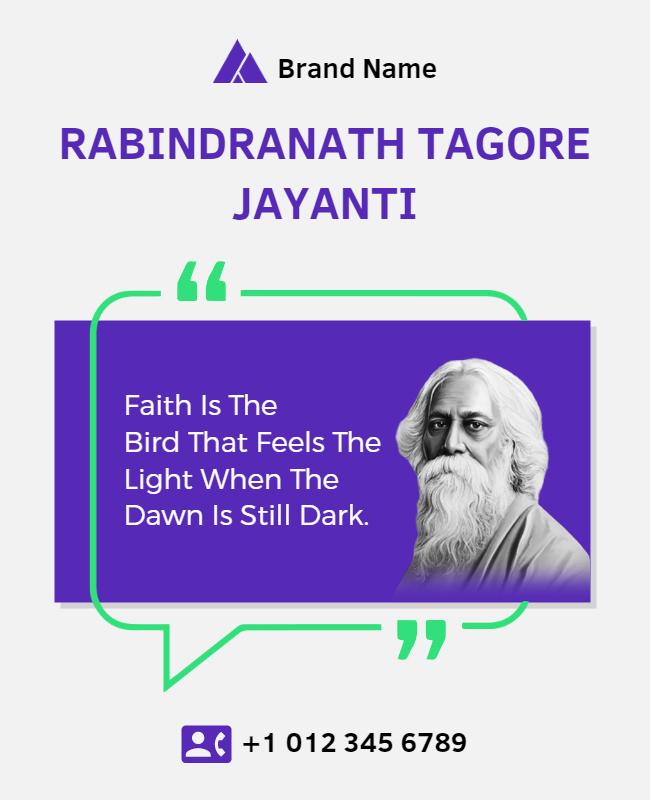 Rabindranath Tagore Jayanti Celebration Flyer Template