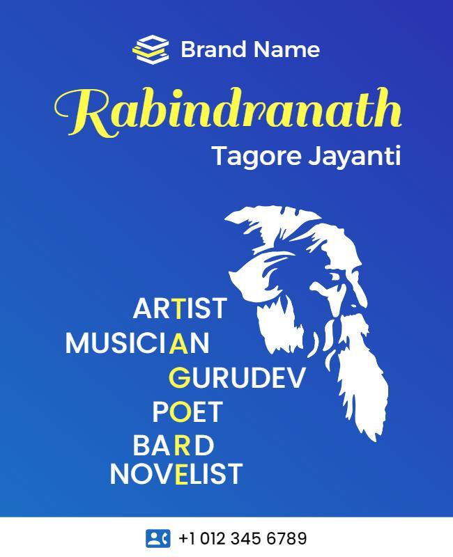 Rabindranath Tagore Jayanti Celebration Flyer Template