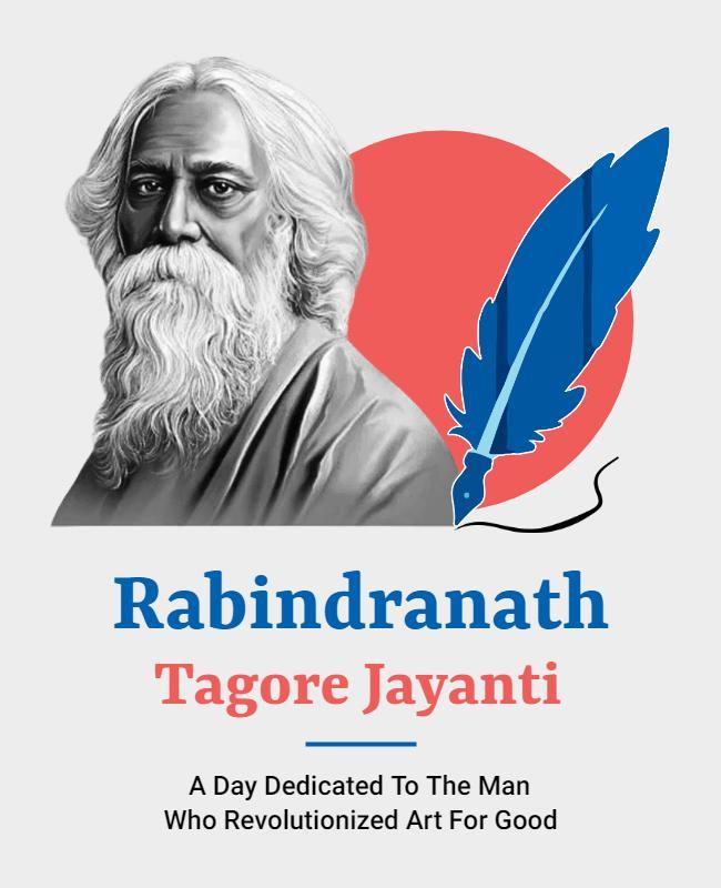 Rabindranath Tagore Jayanti Celebration Flyer Template