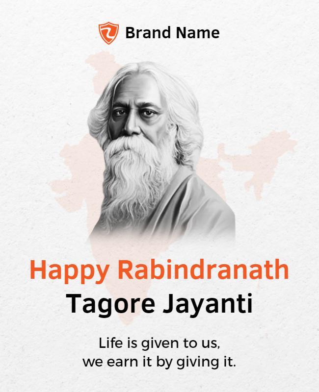 Rabindranath Tagore Jayanti Celebration Flyer Template