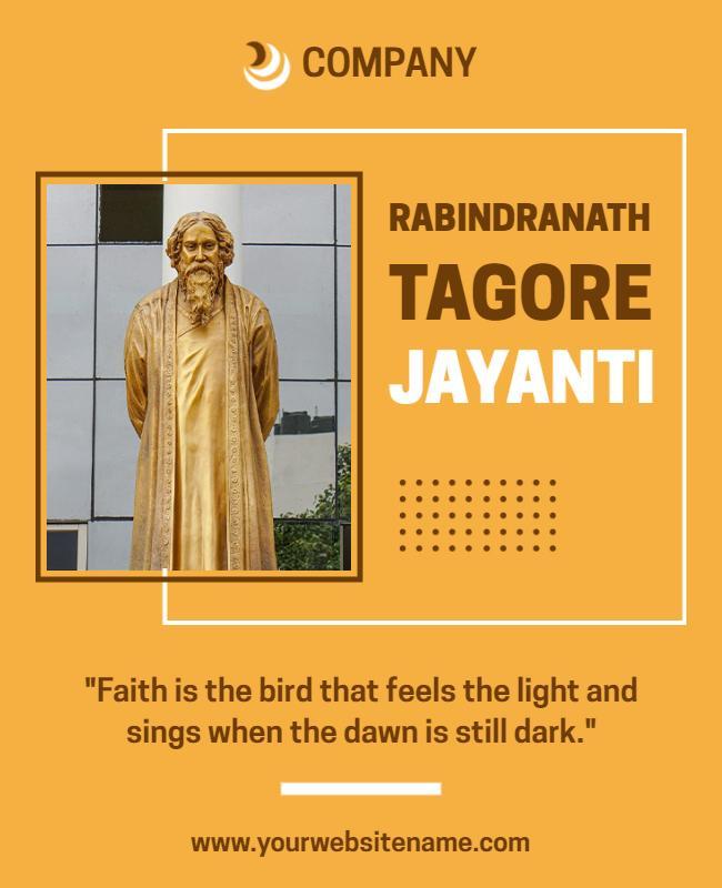 Rabindranath Tagore Jayanti Celebration Flyer Template