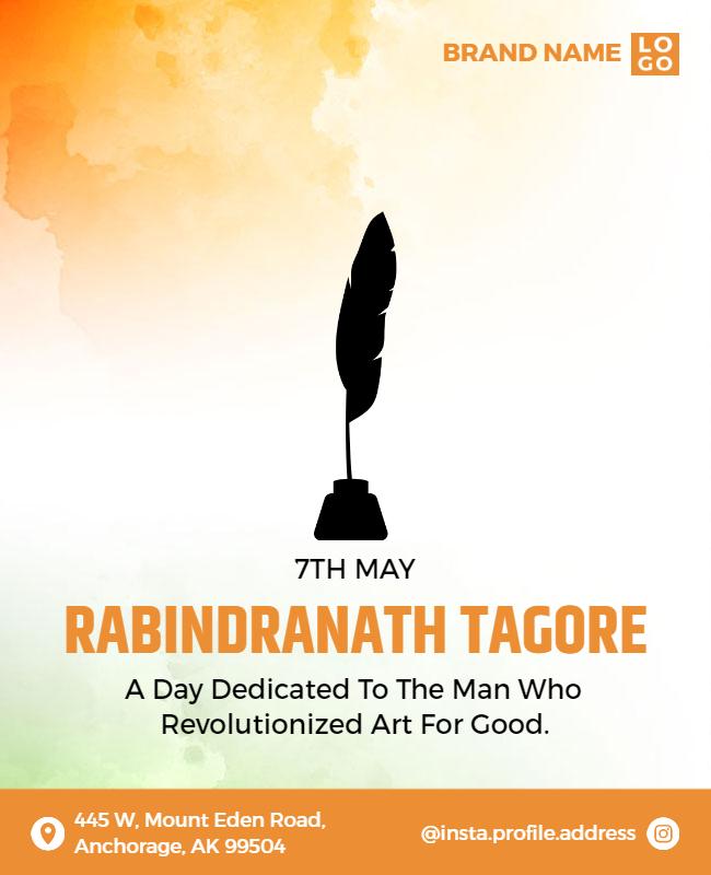 Rabindranath Tagore Tribute Event Flyer Template