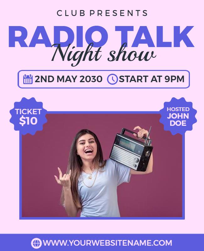 Radio Talk Night Show Event Flyer Template