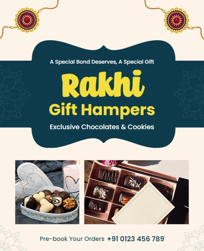 Rakhi Gift Hampers Advertisement Flyer Template