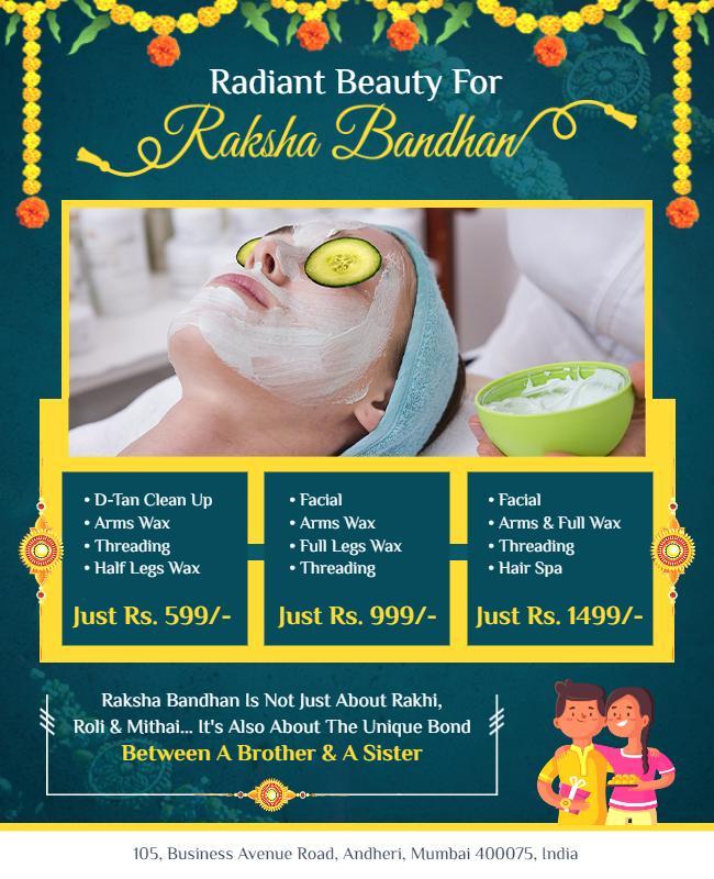 Raksha Bandhan Beauty Offer Flyer Template