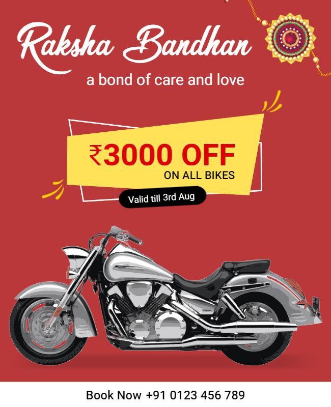 Raksha Bandhan Bike Discount Flyer Template