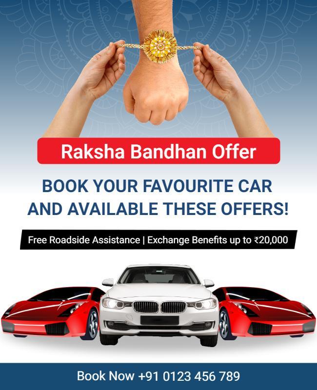 Raksha Bandhan Car Sale Offer Flyer Template