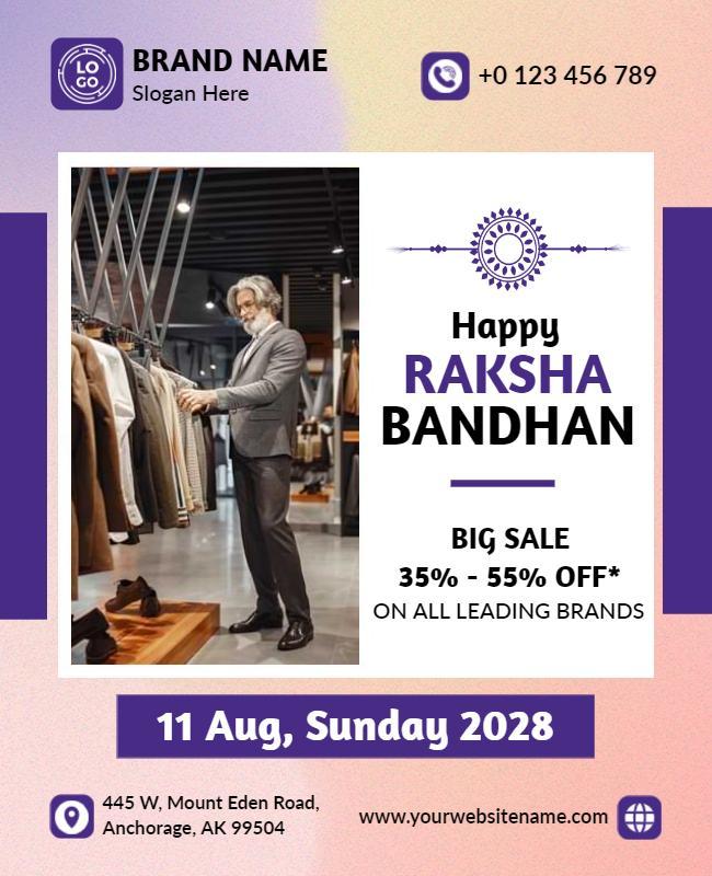 Raksha Bandhan Clothing Sale Flyer Template