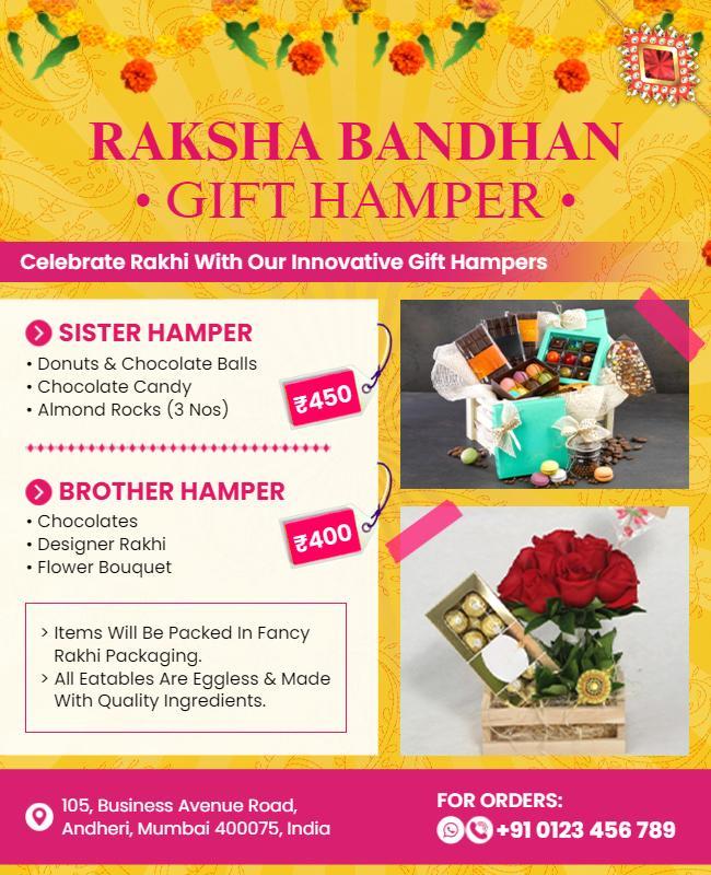 Raksha Bandhan Gift Hamper Promotion Flyer Template